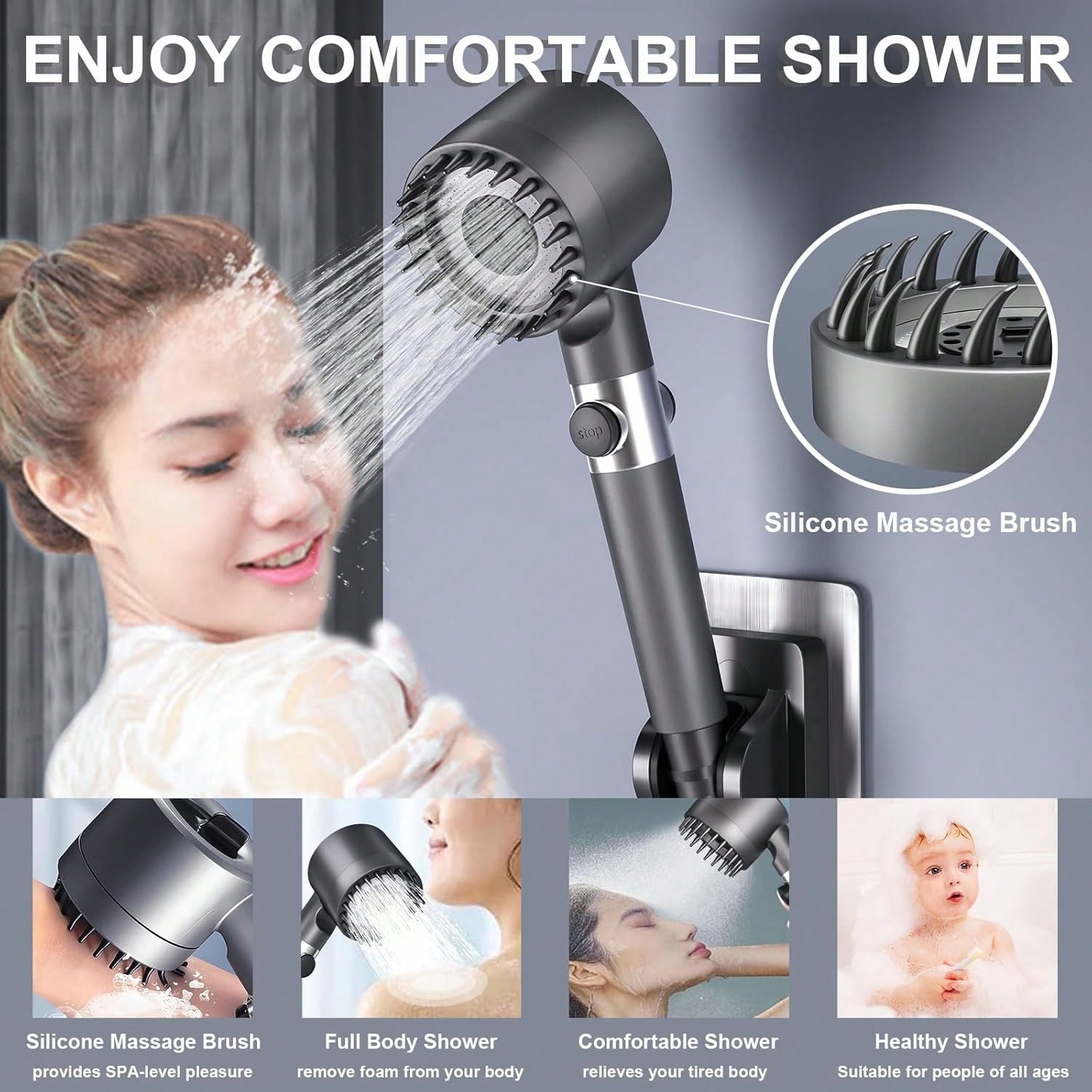 High Pressure Shower Head Handheld - 고압 핸드헬드 샤워 헤드, 5개 필터,