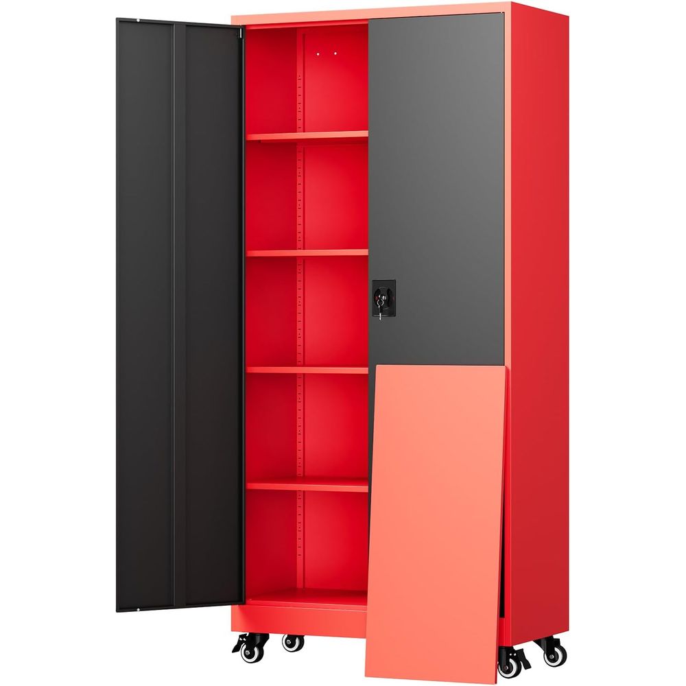 Storage & Organization - 금속 차고 보관 캐비닛(잠금장치 및 조절