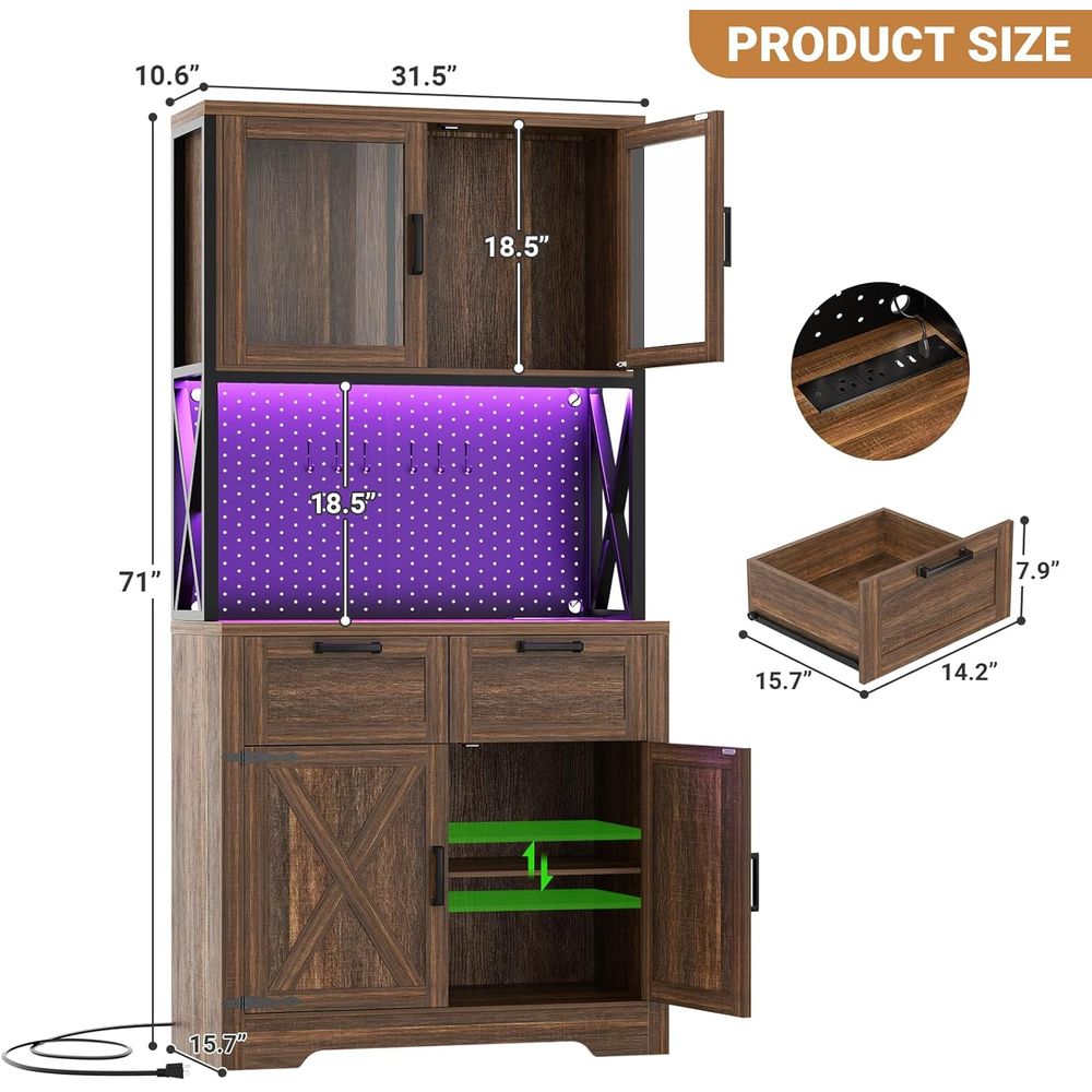 71인치 LED 조명 및 콘센트가 있는 주방 팬트리 캐 - Storage & Organization 리뷰 및 가격