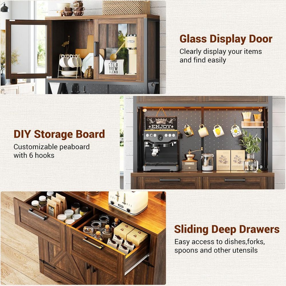 71인치 LED 조명 및 콘센트가 있는 주방 팬트리 캐 - Storage & Organization 리뷰 및 가격
