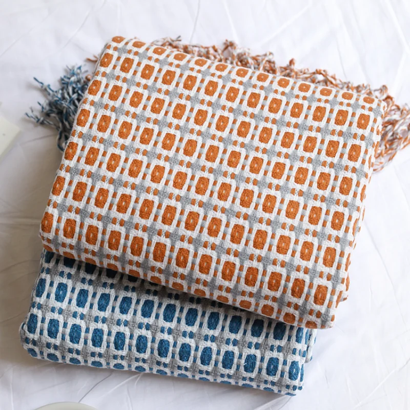 기하학적 격자무늬 자카드 직물로 짠 담요, 보헤미안 스 - Boho Throw Blanket Fringe 리뷰 및 가격
