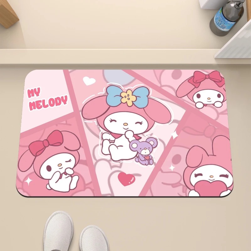 헬로키티 딸기 & 곰 모양 규조토 욕실매트, 초흡수 속 - Quick Dry Diatomite Bath Mat 리뷰 및 가격