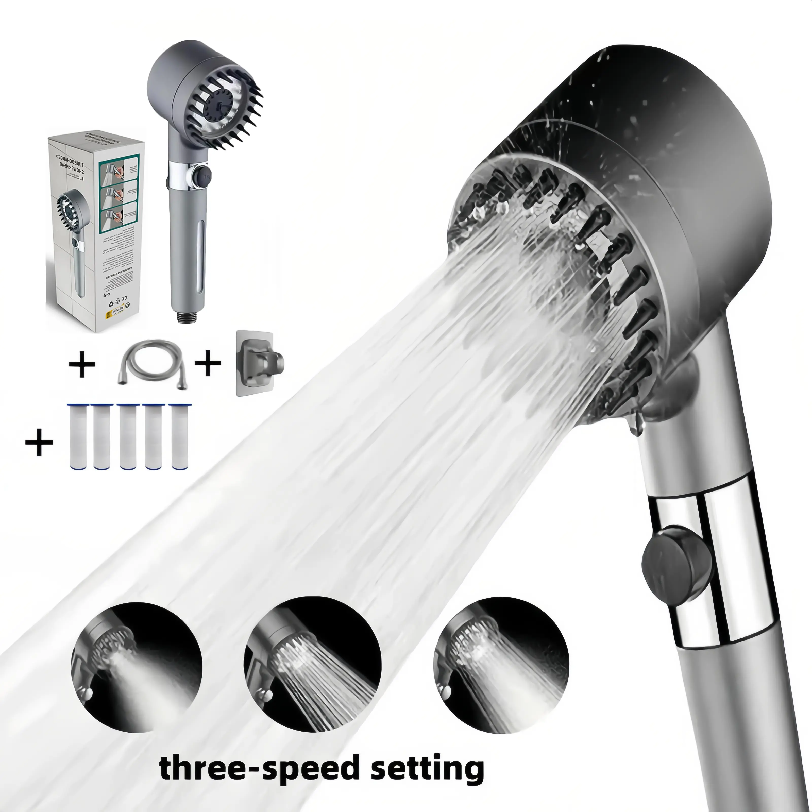 고압 필터 내장형 이온 분사 기능이 있는 휴대용 샤워  - High Pressure Shower Head Handheld 리뷰 및 가격